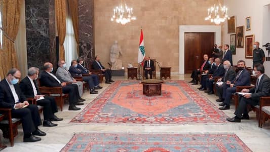 President Aoun: Lebanon supports Iran’s efforts to enhance rapprochement with the countries of the region