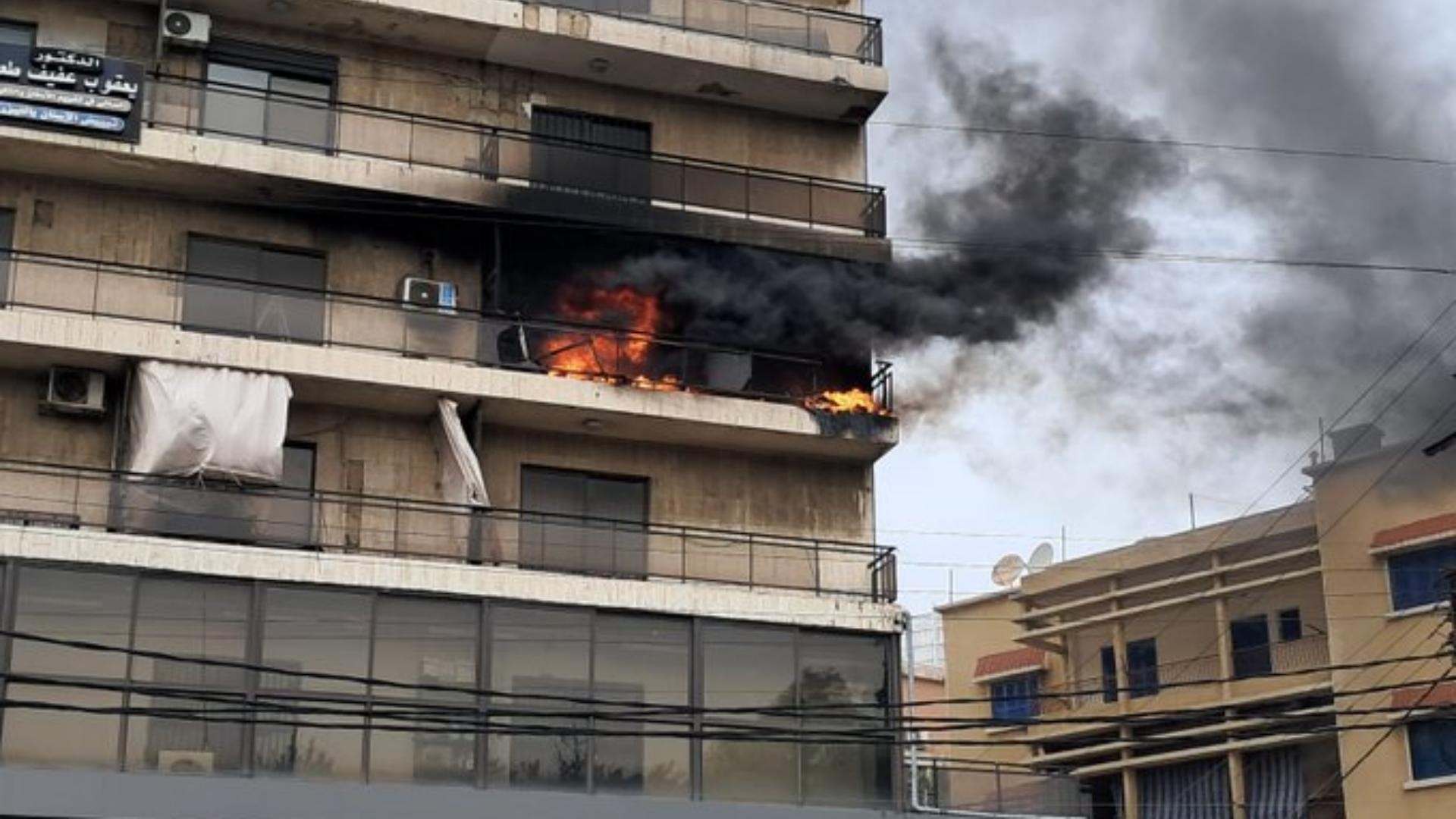Photos: Building Catches Fire on Sarba Highway