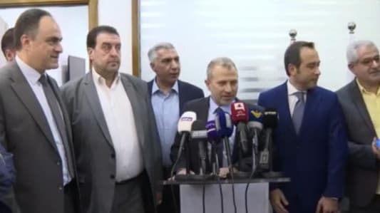 Bassil: There is no national unity and it cannot be preserved without the Sunni component in the country