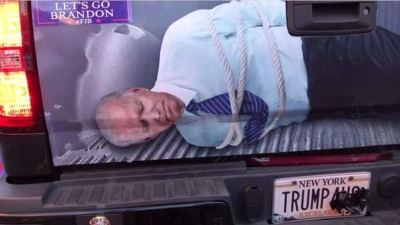 Trump Posts Video With an Image of a Hog-Tied Biden
