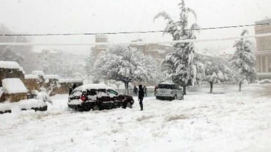 TMC: Snow blocks some mountainous roads across Lebanon
