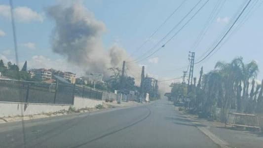 Photo: An airstrike targeted the Haouch area in Tyre