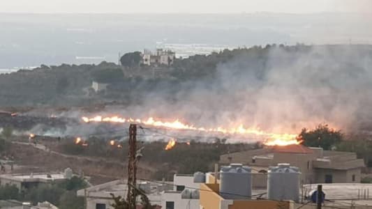 حريق في خراج بلدة مشحا