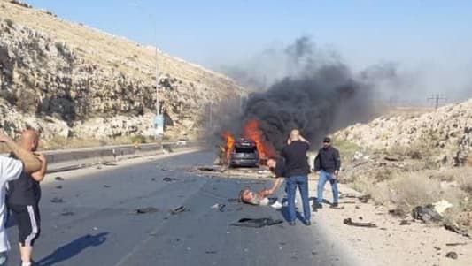 Photo: An Israeli airstrike targeted a car inside Syrian territory near the border with Lebanon