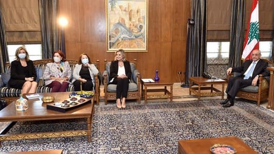 Berri meets Claudine Roukouz, Deputy PM, National Defense Minister