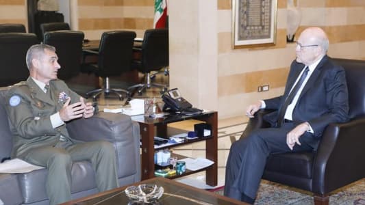 Mikati meets UNIFIL commander at Grand Serail