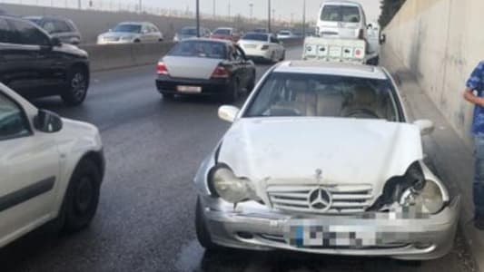 TMC: A car collided with a wall in the Airport Tunnel heading towards Beirut, and the damage is material