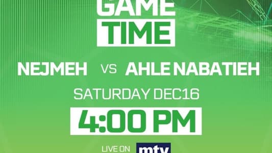 Nejmeh seeks to finish the regular league on top when playing against Ahle Nabatieh within the Lebanese Football League at 4:00 pm live on MTV