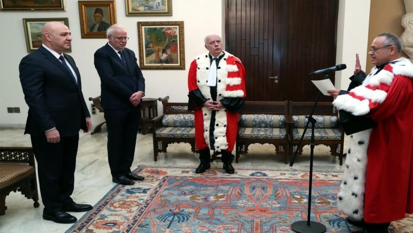 Photos: Central Bank Governor and senior judges sworn in before President Aoun