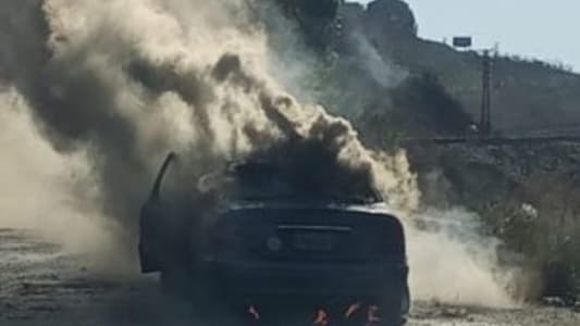 Photo: An Israeli drone targeted a car on the Khardali road connecting Nabatieh to Marjayoun, near Ain el Qassab spring