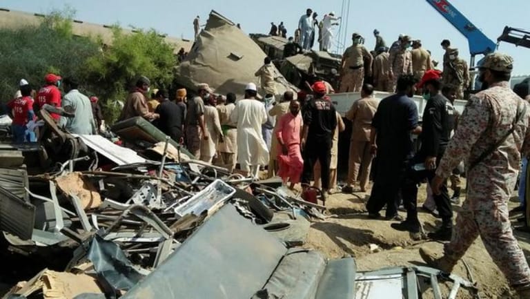 Train collision in Pakistan kills at least 30
