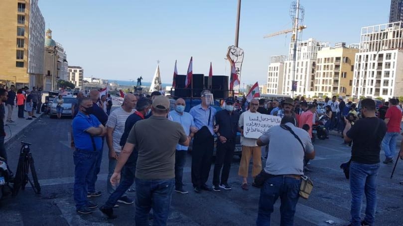Civil movement groups organize sit-in outside ESCWA headquarters