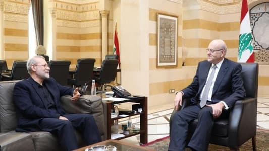 Mikati Meets Larijani: Emphasis on National Unity and UN Resolution 1701