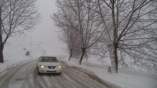 TMC: The Dahr el Baydar road is currently clear only for four-wheel-drive vehicles or those equipped with snow chains