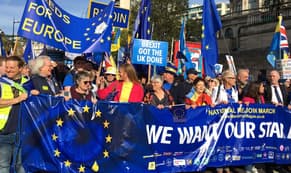 Pro-EU supporters march for Britain to rejoin bloc
