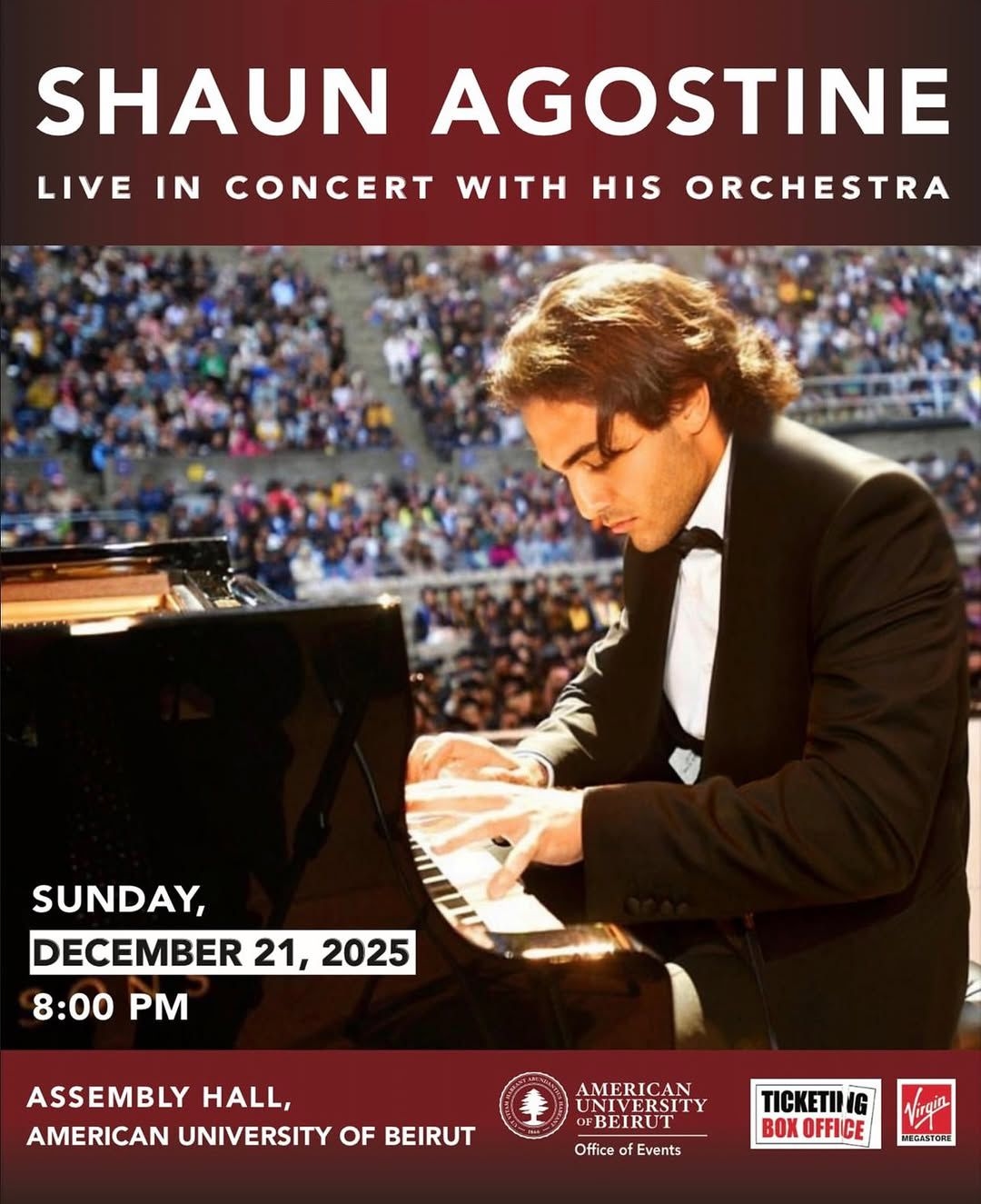 المؤلف الموسيقي اللبناني العالمي شان أغوسطين في بيروت ليلة 21 كانون الأول... ما التفاصيل؟