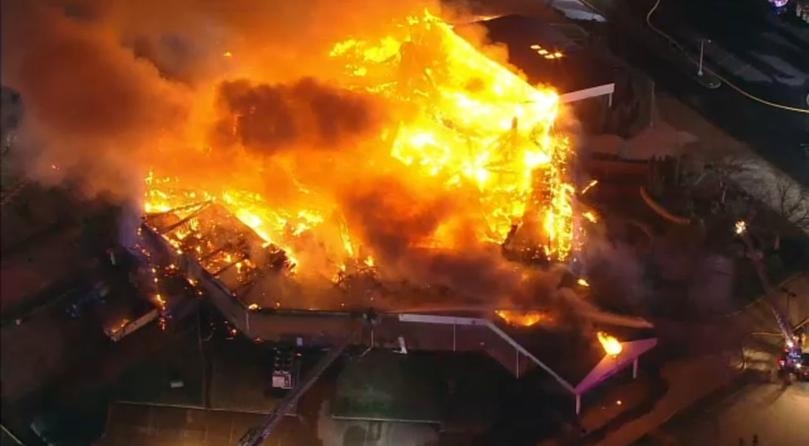 New Jersey Fountain of Life Center church engulfed in flames