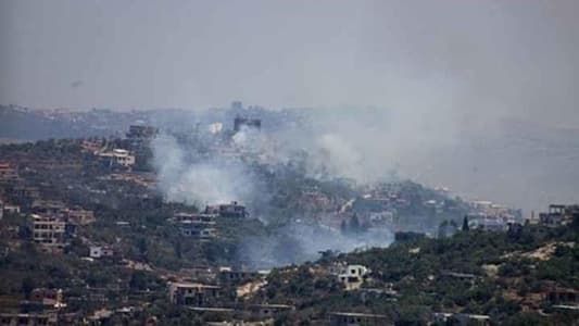 Israeli artillery shelling in the vicinity of the Jal Al-Alam site, located between the towns of Alma Al-Shaab and Naqoura