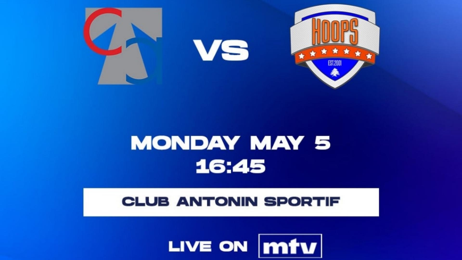 Stay tuned for the game between Antonine and Hoops in Round 16 of the Decathlon Lebanese Basketball Championship, live at 4:45 pm on MTV