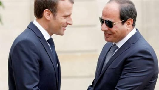 Macron arrives at the Egyptian presidential headquarters to meet Sisi