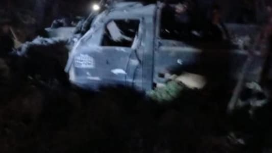 One person was injured due to targeting a pickup truck on the Lebanese-Syrian border between Jdaidit Yabws and Masnaa