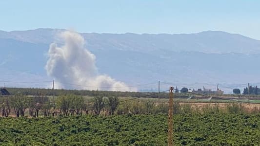 Photo: An airstrike gtargeted on Saraain, east of Baalbek