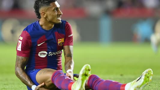 AFP: Barcelona winger Raphinha will miss up to a month with a hamstring injury, according to Spanish reports on Saturday