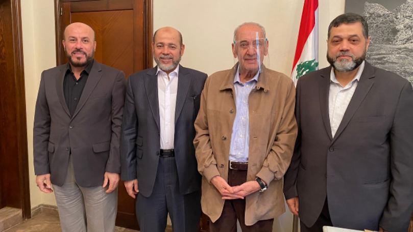 Berri meets Hamas delegation, condemns Israeli escalation in occupied Palestine