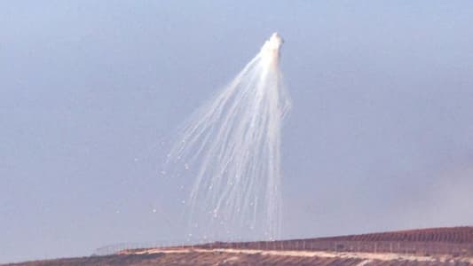 Reports indicate that Israeli enemy shelled southern Lebanese areas with phosphorus bombs, causing fires to break out