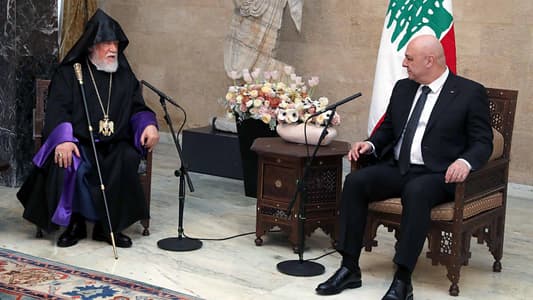 President Aoun meets Armenian Catholicos Aram I