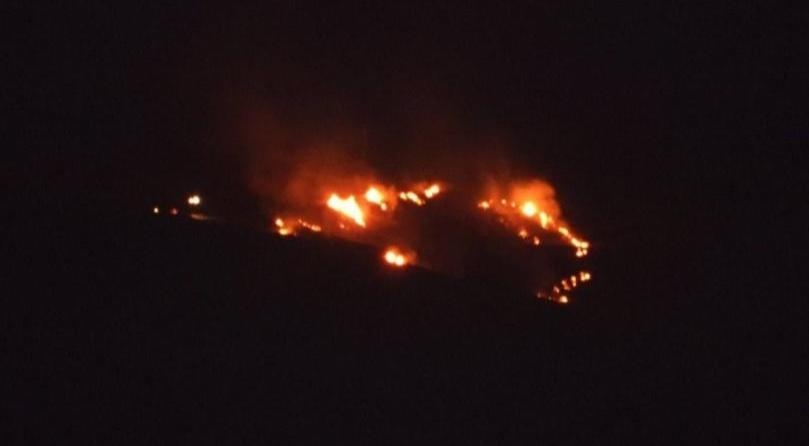Photo: A Fire Breaks Out on the Slopes of Golan