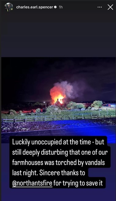 بالصور: حريق في منزل طفولة الأميرة ديانا