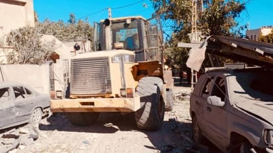 Debris is being removed from the site of the assault in Baalbek