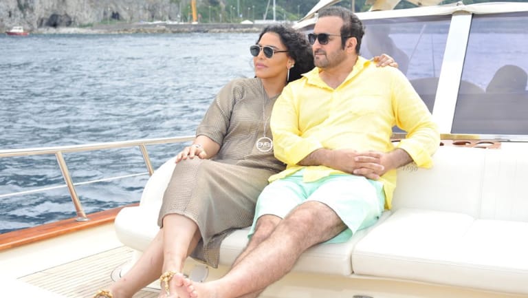 أحلام تعايد زوجها على متن اليخت: ”أنت الأطيب والأطهر والأجمل“