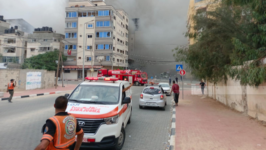 Israeli warplanes bomb four ambulances, one woman killed in Gaza's Deir al Balah