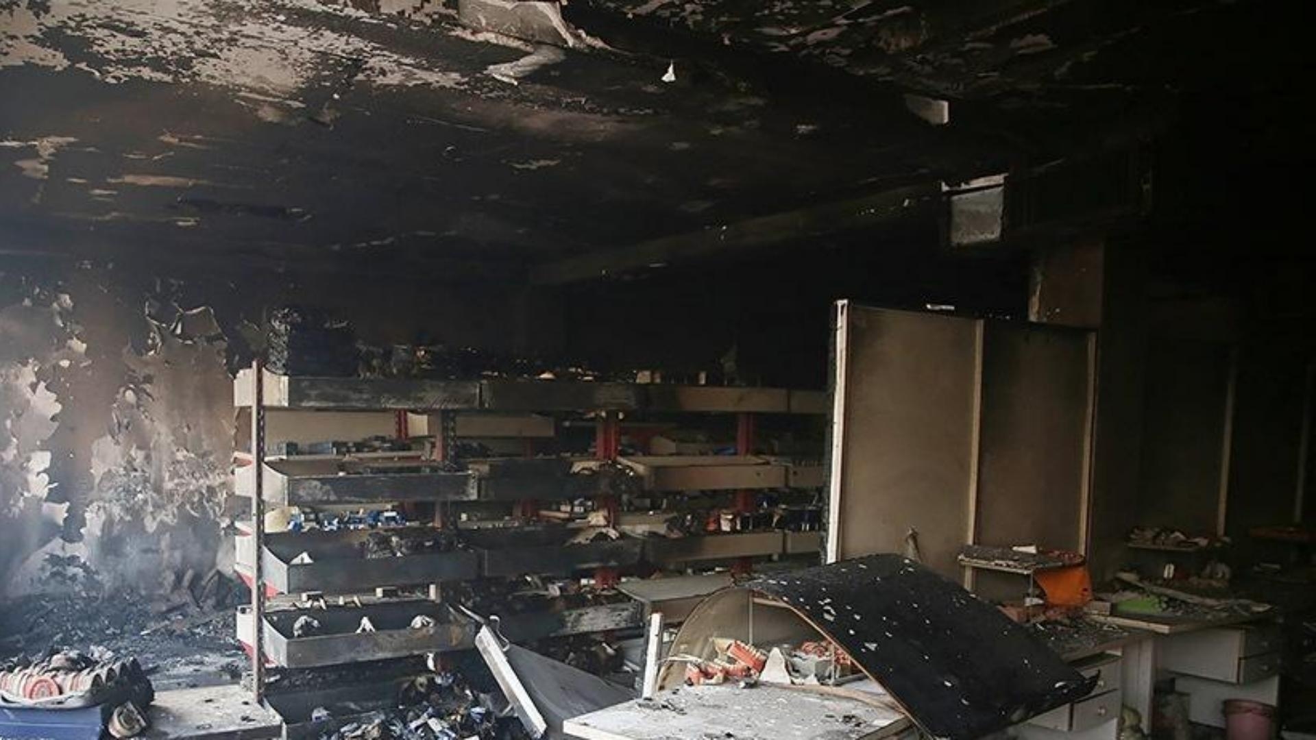 Photos: Iranian TV Building Reduced to Ashes