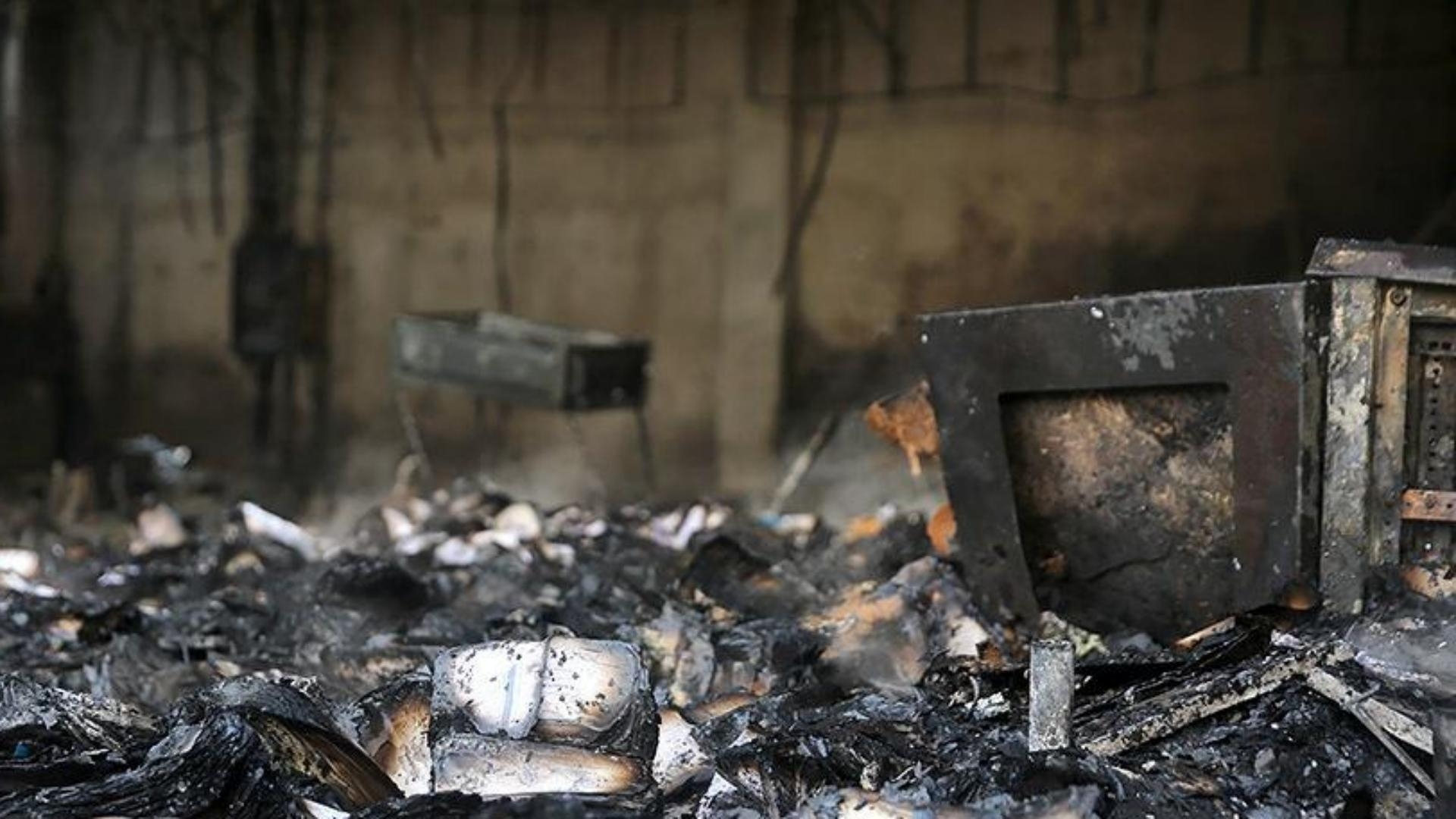 Photos: Iranian TV Building Reduced to Ashes