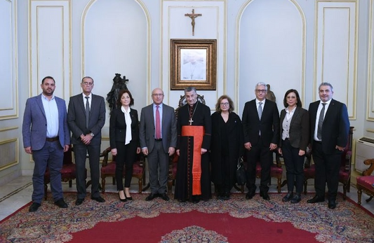 Patriarch Rahi meets Health Professions Union, Austrian Ambassador