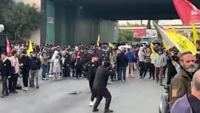 Watch: Hezbollah Supporters Block Airport Road