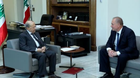 President Aoun meets with Russian Ambassador, MP Cesar Maalouf