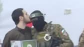 Watch: A Hostage Kisses an Al-Qassam Member's Head