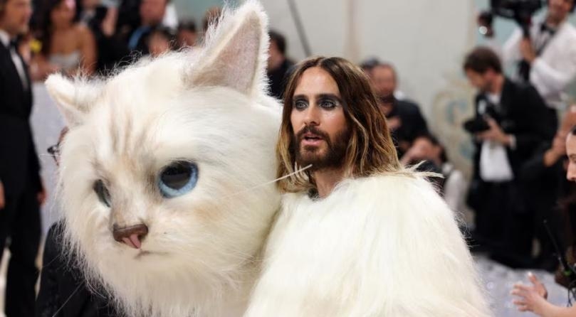 Jared Leto wears giant 'Choupette' costume to Met Gala