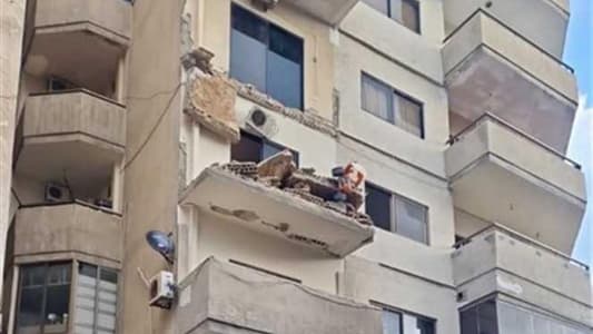سقوط شرفة شقة