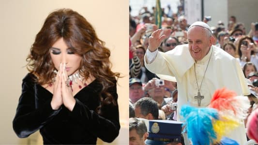 نجوى كرم تعيد نشر تغريدة البابا فرنسيس والصلاة هي الحلّ