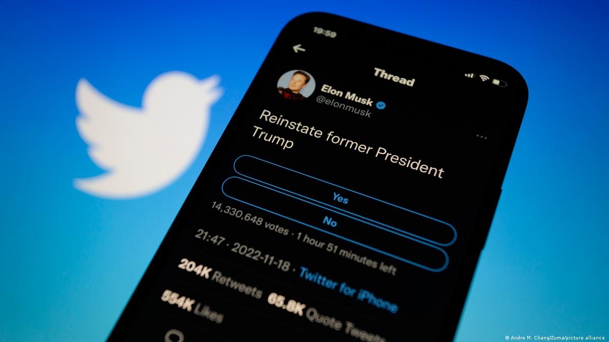 Trump account reappears on Twitter after Musk reinstatement