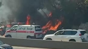 Watch: Car Catches Fire on Highway