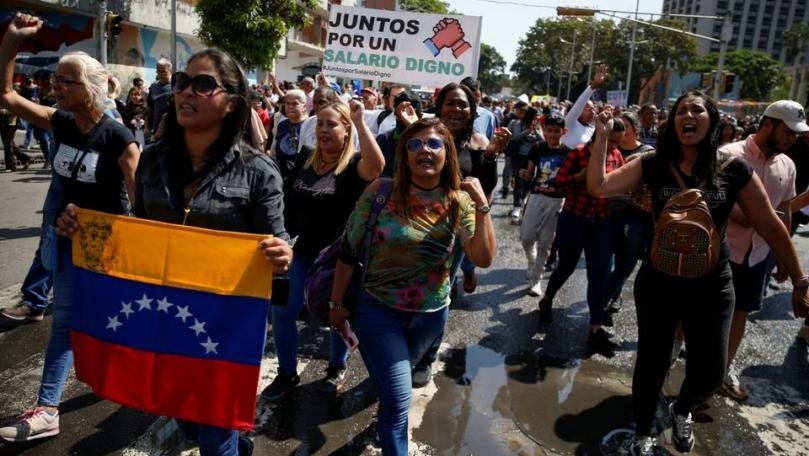 Venezuelan teachers march for better pay amid sky-high inflation