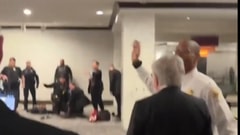 فيديو لرجل الامن المصاب أمام قاعة العشاء