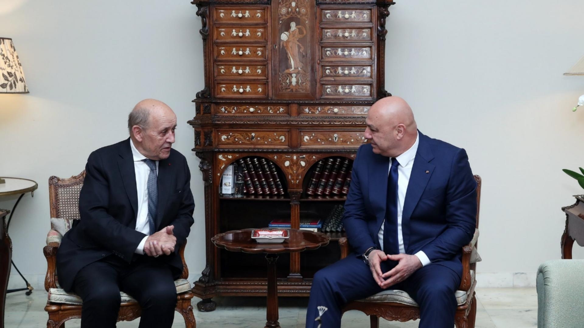Photos: Aoun receives Le Drian