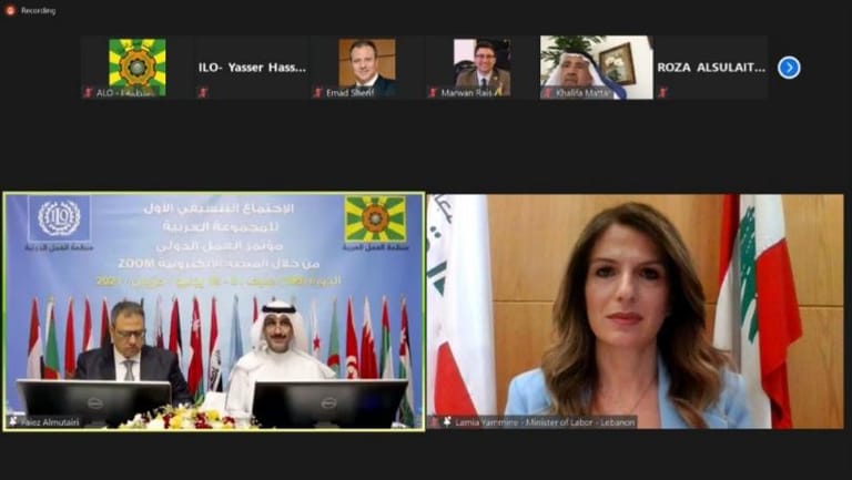 يمّين تترأس المجموعة العربية لمؤتمر العمل الدولي: لتظافر الجهود لتحقيق الانجازات